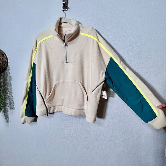 NEW Free People Movement Arena Fleece Pullover Ivory Combo Small Après Ski - Picture 8 of 10